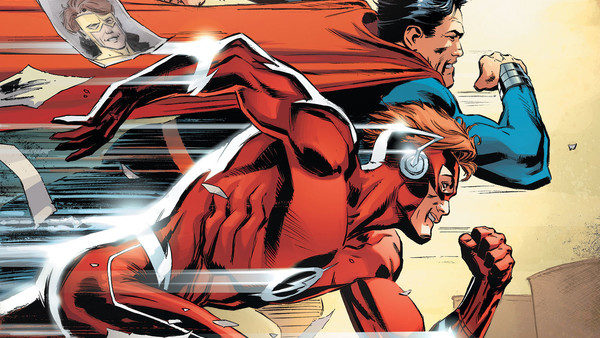 Flash Wally West Races Superman