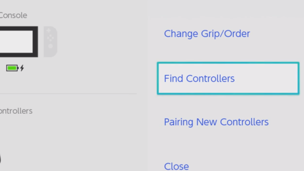 nintendo switch find controllers