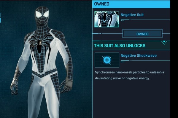 negative man spiderman ps4