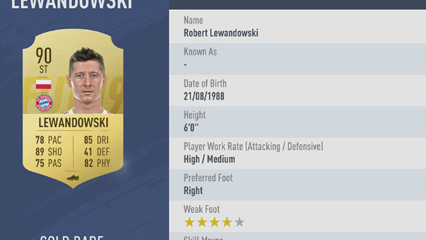 FIFA 19 Robert Lewandowski