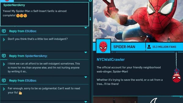 Spider Man social feed