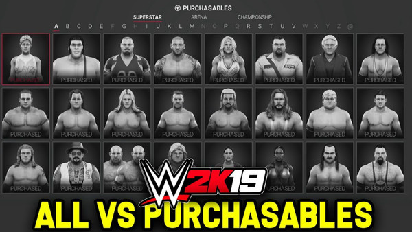 WWE 2K19 VC Purchasables