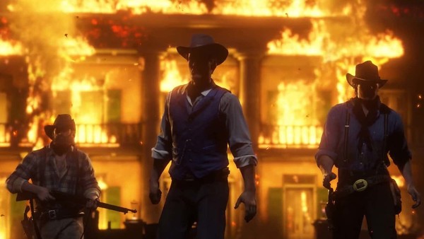 Red Dead Redemption 2 Braithwaite Manor Burning