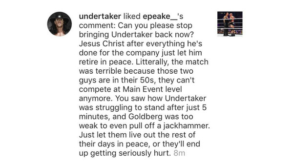 The Undertaker Instagram
