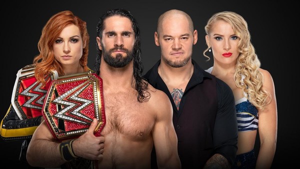 Becky Lynch Seth Rollins Baron Corbin Lacey Evans