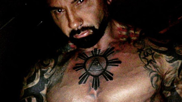 Dave Bautista Gets New Chest Tattoo!
