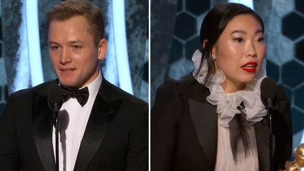 Golden Globes 2020 Awkwafina Taron Egerton