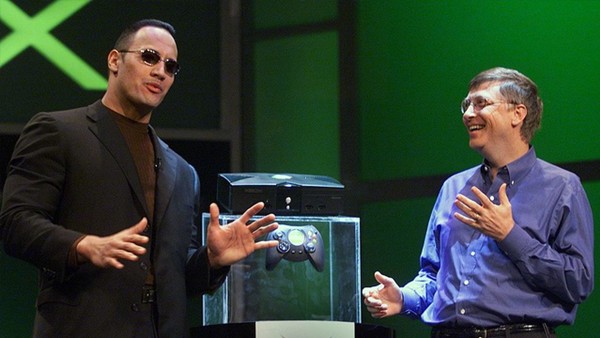 The Rock Bill Gates Microsoft Xbox