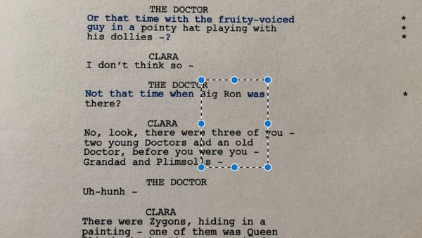 Doctor Who The Zygon Invasion deleted Peter Harness script page Big Ron