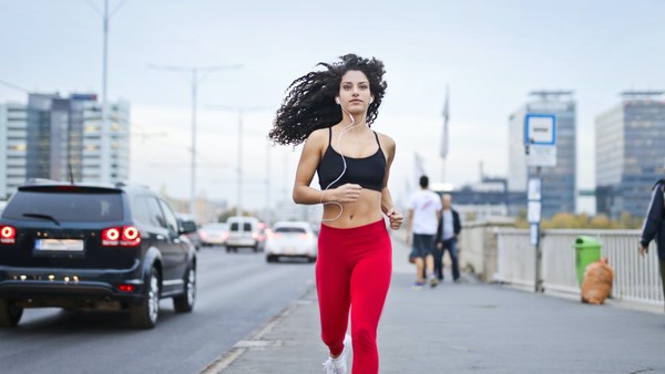 a woman jogging
