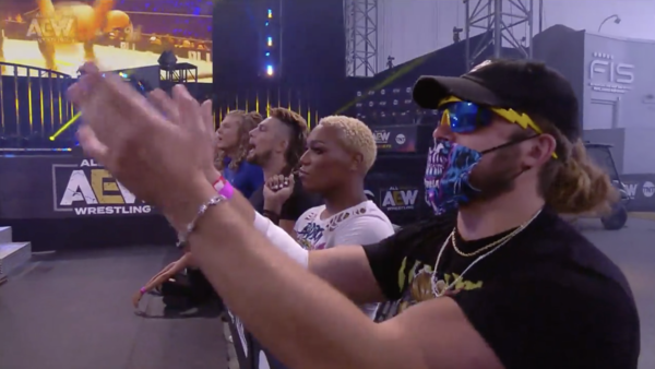 AEW wrestlers ringside