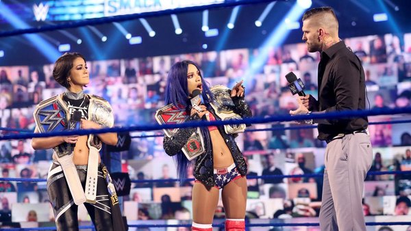 Sasha Banks Bayley Corey Graves