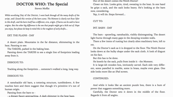 Doctor Who The Day Of The Doctor Ninth Doctor script