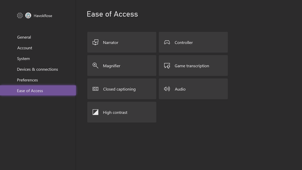 xbox series ease of access