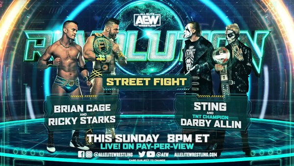 AEW Revolution 2021 Sting Darby Allin Brian Cage Ricky Starks