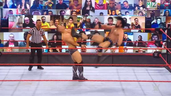 The Miz Drew McIntyre Claymore Kick