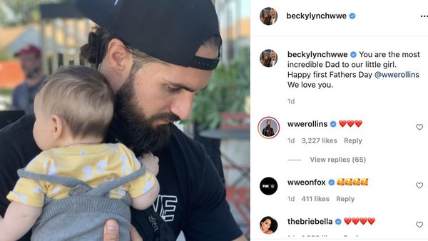 Becky Lynch shares Father's Day pic of Seth Rollins and daughter