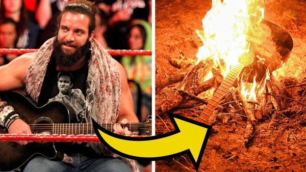 Elias burning guitar