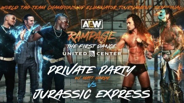 Private Party vs. Jurassic Express match graphic
