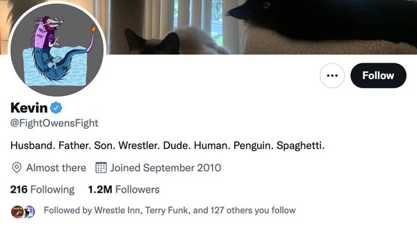 Kevin Owens Twitter bio