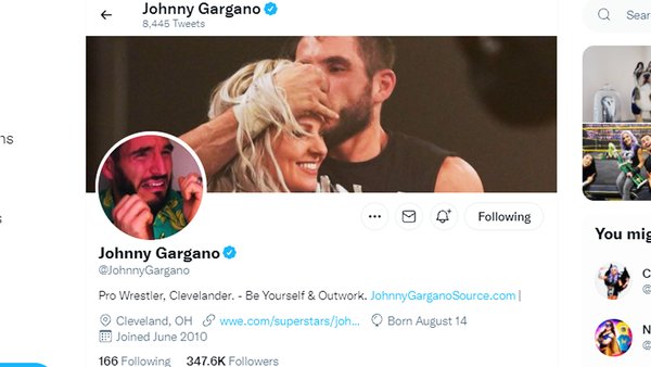 Johnny Gargano Removes All Nxt References From Twitter Profile