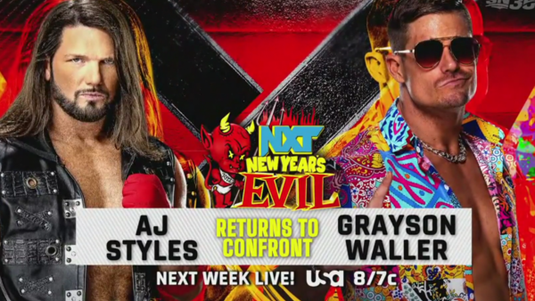 AJ Styles Grayson Waller WWE NXT New Year's Evil
