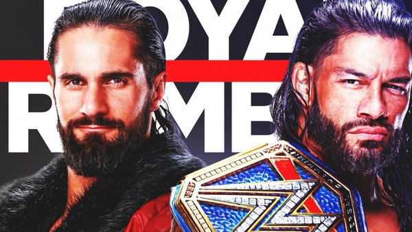 Roman Reigns Seth Rollins WWE Royal Rumble 2022