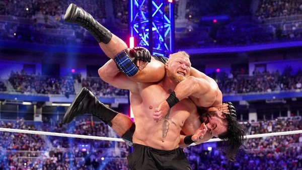 Brock Lesnar Drew McIntyre WWE Royal Rumble 2022