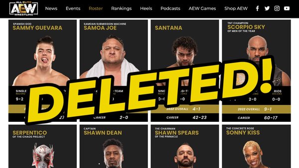 AEW ROSTER DELETED