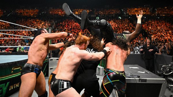WWE Money In The Bank 2022 Omos Drew McIntyre Sami Zayn Sheamus Seth Rollins