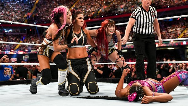 WWE Clash At The Castle Bayley Dakota Kai IYO SKY Damage Control Bianca Belair