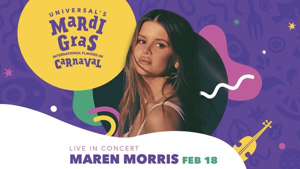 Maren Morris Universal Orlando resort mardi gras